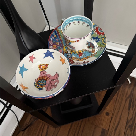Tiffany & Co. “Fantasy”MUG, BOWL, and PLATE TRIO ~ Gene Moore ~1997 Tiffany & Co - Picture 2 of 8